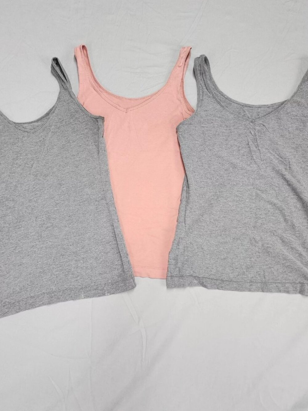Felina Lot of 3 Tank Tops Womens S Gray Pink Scoop Neck Cotton Modal Blend